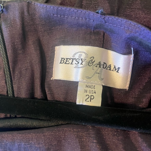 Betsy & Adam One-Shoulder Dress in Deep Purple - Picture 4 of 4